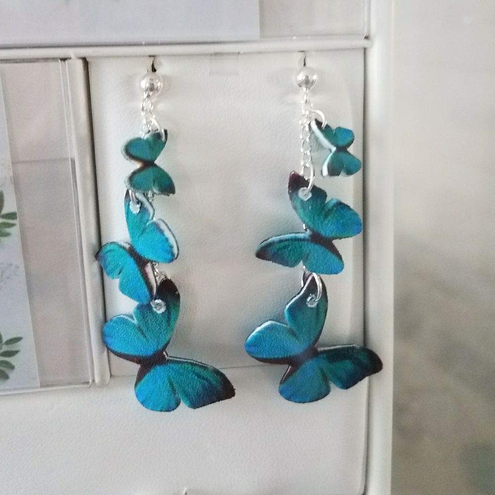 Silver butterfly earrings